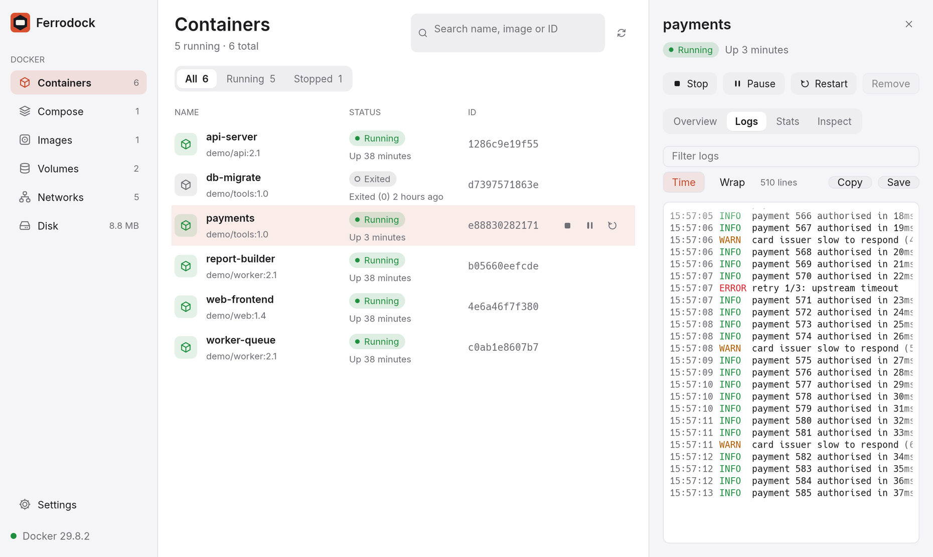 Live logs