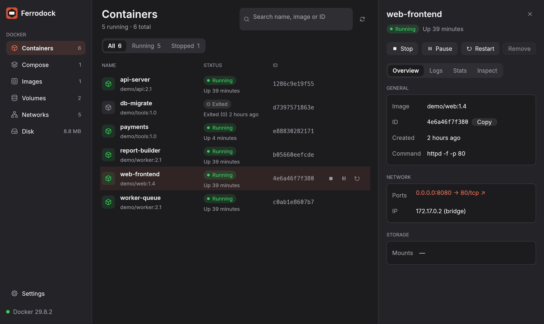 Ferrodock in dark mode